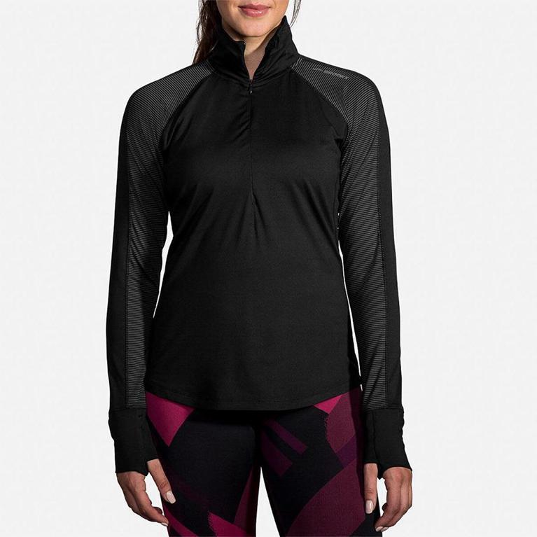 Brooks Dash Half Zip Running Jackets - Women's - Grey (51476-ZYBK)